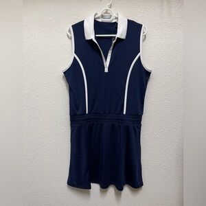 CALLAWAY Women’s Navy Blue Color Block Golf Polo Dress Size M NWT